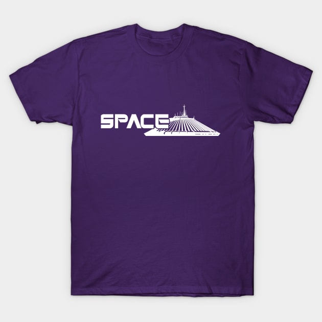 Space Mountain White T-Shirt by DevonDisneyland